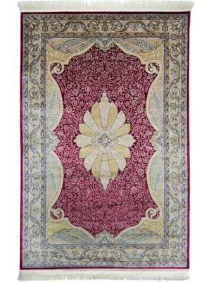 Kilim Co. Klasik Madalyon Desenli Bambu Salon Antre Yatak Odası Mutfak Halısı