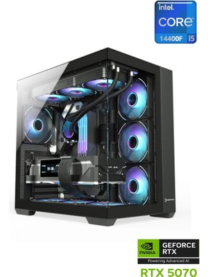 Apphirex Prime 47X I5-14400F 16GB Ddr5 Ram 1tb M2 SSD RTX5070 12GB 240MM Sıvı Soğutmalı Masaüstü Oyuncu Bilgisayarı