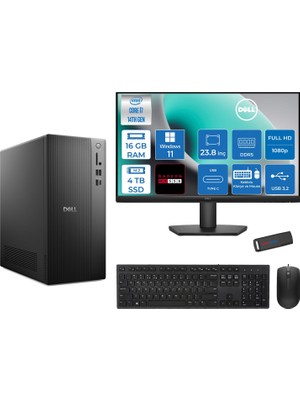 Dell Tower ECT1250 Intel® Core™ İ7-14700 16GB Ddr5 4tb SSD 4GB/RX550 WIN11PRO +23.8" Monitör Tower Masaüstü Bilgisayar 24RPLSR00727P05+ZETTAUSBBELLEK