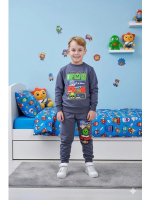 Alyakids Erkek Çocuk Brawl Karakter Baskılı Bisiklet Yaka Eşofman Takımı