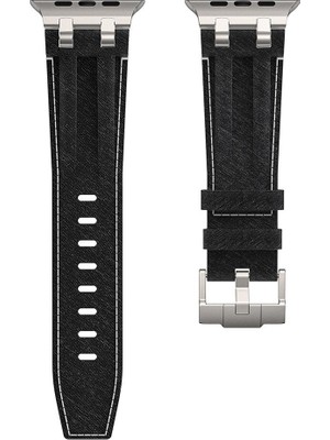AktarMobile Apple Watch 10 / 11 46 mm uyumlu Denim Kordon Kot Kumaş Premium Kayış