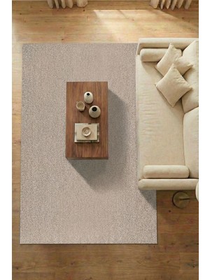 Dekozer Mabel Gümüş Bej Yumuşak Tuşeli Halı | 6 Renk Seçeneği • Kaymaz Taban • Yıkanabilir