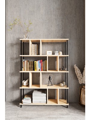 KODIGU 5 Raflı Kitaplık - Kitaplık - 130CM x 90CM x 30CM Kitaplık - Çevir Kur Kitaplık | Kitaplık
