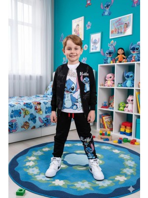 Alyakids Erkek Çocuk 3\'lü Takım Fermuarlı Hırka -Uzun Kollu Sweatshirt - Beli Lastikli Penye Pantolon