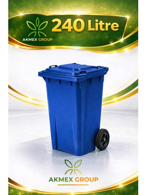 Akmex  Plastik Çöp Konteyneri 240 Litre Konteyner - A Isıya Karşı Dayanıklı-