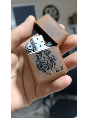 Cg Deri Hakiki Deri  Kişiye Özel Benzinli Çakmak Kılıfı ve Çakmak