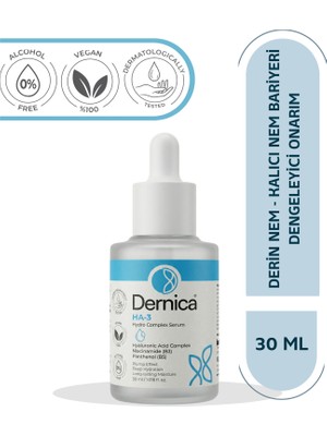 Dernica Ha-3 Hyaluronic Acid Complex - 3 Boyutlu Yoğun Nem & Bariyer Onarıcı Serum