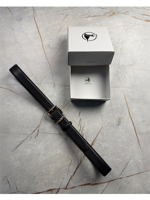 İstanbul Belt Klasik Deri Kadın Kemer – 3 cm – Parlak Altın Ton Tokalı – Dayanıklı, Şık & Gerçek Deriden Kemer