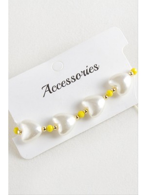 Zero Land Techmrt Kalp Inci Kristal Makrome Ip Bileklik - Siyah