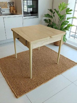 Vetrowood Beril Traverten Açılır Mutfak Masası 80X80 / 160 cm ( Sandalyesiz )