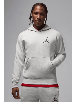 Nike Jumpman Fleece Pullover Mens Hoodie Kapüşonlu Erkek Sweatshirt Gri