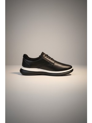 Modayak Ata M510 Siyah Hakiki Deri Eva Taban Bağcıklı Günlük Erkek Ayakkabı