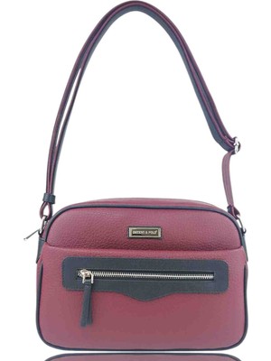 Decent Polo Kadın Askılı Çapraz Çanta Bordo Siyah 108