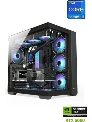 Apphirex Prime 54X I5-14400F 32GB Ram 1tb M2 SSD RTX5060 240MM Sıvı Soğutmalı Masaüstü Oyuncu Bilgisayarı