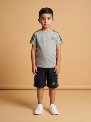 Alyakids Erkek Çocuk Pamuklu Penye Şortlu Takım