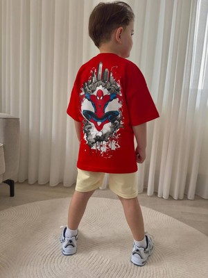 Cg Kids Örümcek Adam Erkek Çocuk Alt Üst Takım Süper Kalite Sırt Baskı Detay