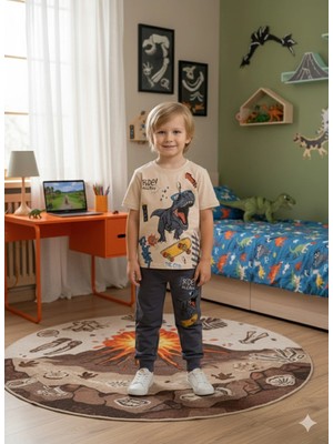 Alyakids Erkek Çocuk Dinozor ve Köpek Balığı Baskılı Alt Üst Takım