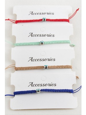 Zero Land Techmrt Nazar Makrome Örgülü Bileklik - Su Yeşili