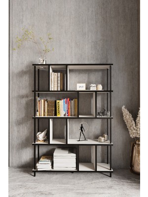 KODIGU 5 Raflı Kitaplık - Kitaplık - 130CM x 90CM x 30CM Kitaplık - Çevir Kur Kitaplık | Kitaplık