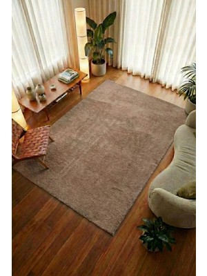 Dekozer Mabel Kahve Yumuşak Tuşeli Halı | 6 Renk Seçeneği • Kaymaz Taban • Yıkanabilir