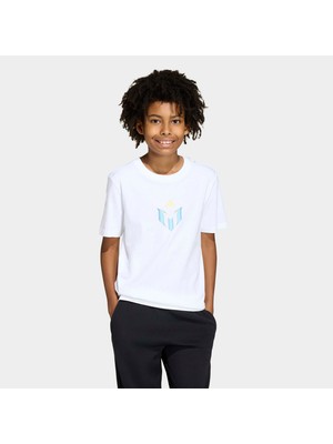 Adidas Messi Icon Grafik Çocuk Beyaz T-Shirt.-