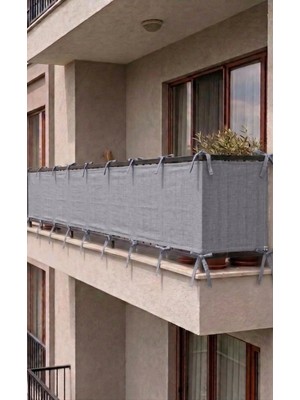 Devrim Olivya Tekstil Antrasit Bağcıklı Balkon Perdesi Demir Kapama Gizlilik Sağlayan Dayanıklı Branda