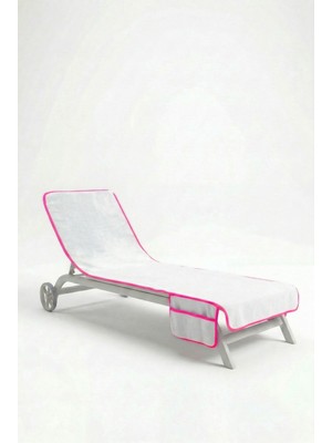 Anılsan Alia Şezlong Havlusu %100 Pamuk 76X216- Beyaz Pembe