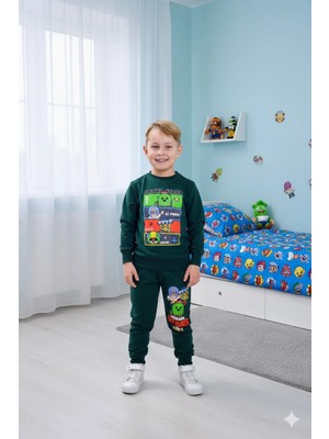 Alyakids Erkek Çocuk Brawl Karakter Baskılı Bisiklet Yaka Eşofman Takımı