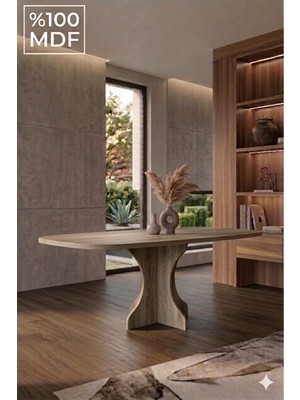 Mobilyacın Dikdörtgen Salon Yemek Masası Kemer Tek AYAK-160X90-AFRIKA Ceviz