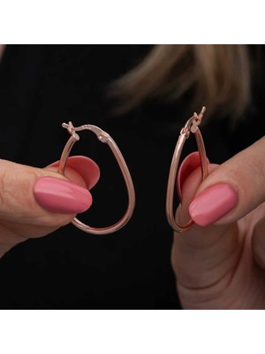Inure Jewelry Gümüş Damla Halka Küpe
