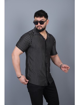 L-KOM Erkek Çizgili Örme Gömlek