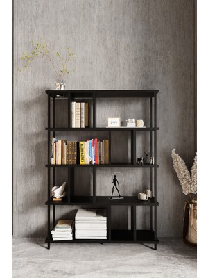 KODIGU 5 Raflı Kitaplık - Kitaplık - 130CM x 90CM x 30CM Kitaplık - Çevir Kur Kitaplık | Kitaplık