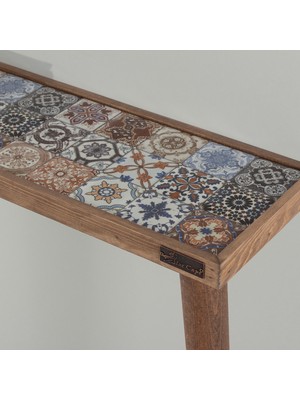 Feyza Design 122X20CM Doğal Masif Ayaklı Ceviz Dresuar