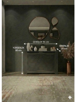 Feyza Design Kalorifer Petek Önü Kapatma ve Dresuar Gri 96 cm Mobilya