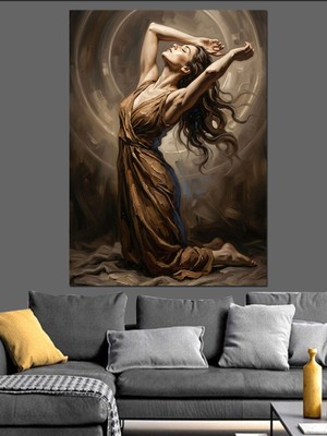 Artmeg Işığa Doğru Uzanan Estetik Kadın Dekoratif Kanvas - Mdf Ahşap Tablo