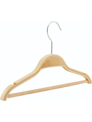 NYN Ahşap 0-3 Yaş 26CM Bebek Elbise Askısı Naturel Renk 6 Adet