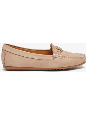 Greyder Kadın Vizon Hakiki Deri Loafer Ayakkabı 6Y2WA57725