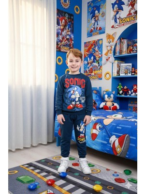 Alyakids Erkek Çocuk 2\'li Takım Uzun Kollu Sweatshirt Baskılı - Beli Lastikli Penye Pantolon