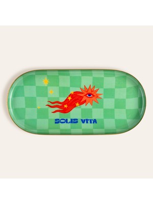 Zsa Zsa Zsu Agra Yeşil Metal Dekoratif Tepsi 24x12x1,5 Cm