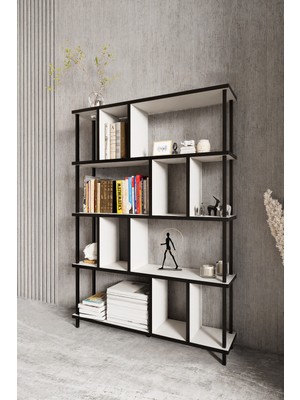 KODIGU 5 Raflı Kitaplık - Kitaplık - 130CM x 90CM x 30CM Kitaplık - Çevir Kur Kitaplık | Kitaplık