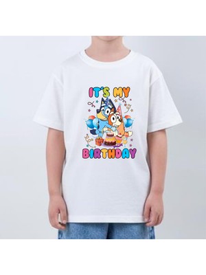 Bluey And Bıngo Bırthday Baskılı Çocuk Tişört