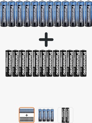 Panasonic 48 Li Pil - 24 Kalem + 24 Kumanda Pili - 48 Adet