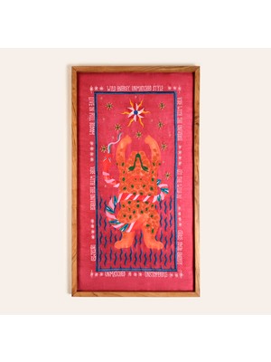 Zsa Zsa Zsu Dadrı El İşi Boncuklu Ağaç Tablo 45x80 Cm Turuncu