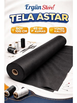 Ergün Store Tela Astar 10 Metre 45 gr 100 cm Boy Kanepe , Mobilya Alt Kumaş Siyah