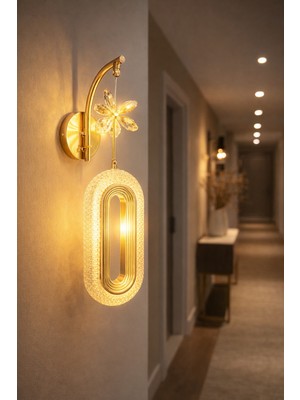  3 renkli led kristal duvar aplik elektrikli modern dekoratif aydınlatma