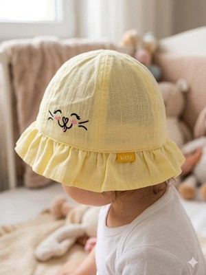 Benitto Kids Kitti 0-18 Ay Kedi Baskılı Kız Bebek Fötr Şapka