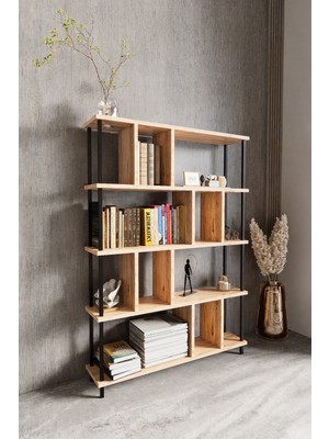 KODIGU 5 Raflı Kitaplık - Kitaplık - 130CM x 90CM x 30CM Kitaplık - Çevir Kur Kitaplık | Kitaplık