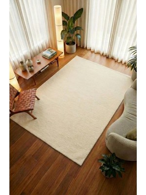 Dekozer Mabel Krem Yumuşak Tuşeli Halı | 6 Renk Seçeneği • Kaymaz Taban • Yıkanabilir