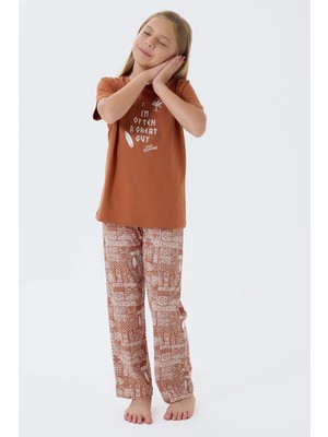 Derya Kurşun Bisiklet Yaka Kız Çocuk Pijama Takım 3664-C