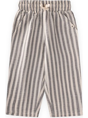 Cigit Müslin Pantolon 1-10 Yaş Antrasit Kalın Çizgili